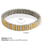 Gold & Silver / 1 Piece Simple Series Punk Patchwork Stainless Steel  Gold Color Women's Chain Bracelets Picture5